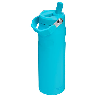 Garrafa Térmica Aerolight Flip Straw Stanley 710 ml Splash, com a tampa aberta