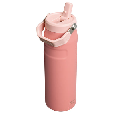 Garrafa Térmica Aerolight Flip Straw Stanley 710 ml Terracota, com a tampa aberta