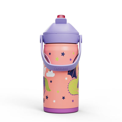 Garrafa Térmica Infantil Camelbak Thrive 354ml colorida com design de dragão e estrelas.