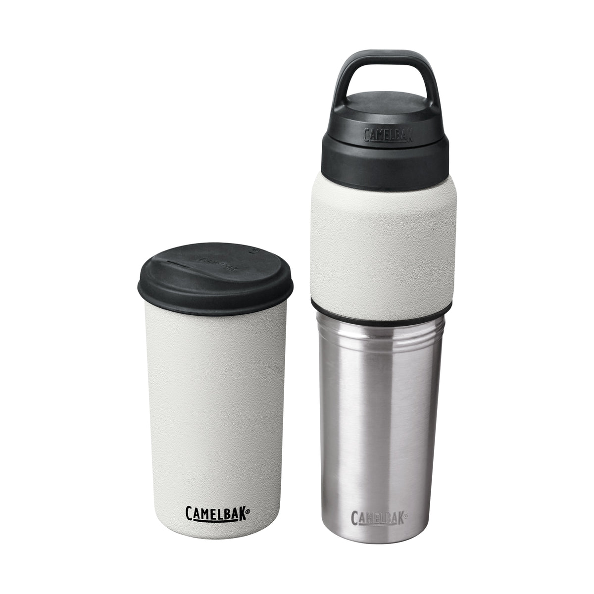 Garrafa Térmica Camelbak MultiBev 650 ml Branca, kit com os itens juntos