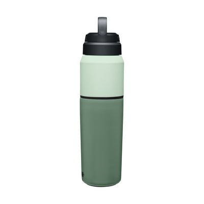 Garrafa Térmica Camelbak MultiBev 650 ml Verde, vista frontal com tampa fechada, foto 26 de 47