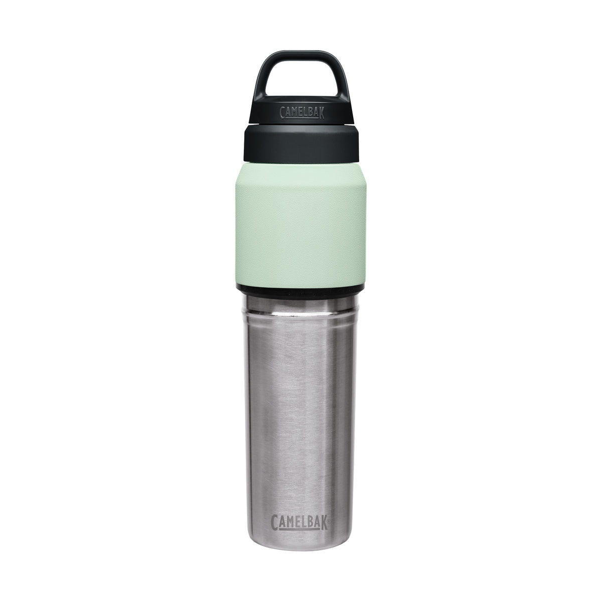 Garrafa Térmica Camelbak MultiBev 650 ml Verde, vista frontal com tampa fechada, foto 30 de 47