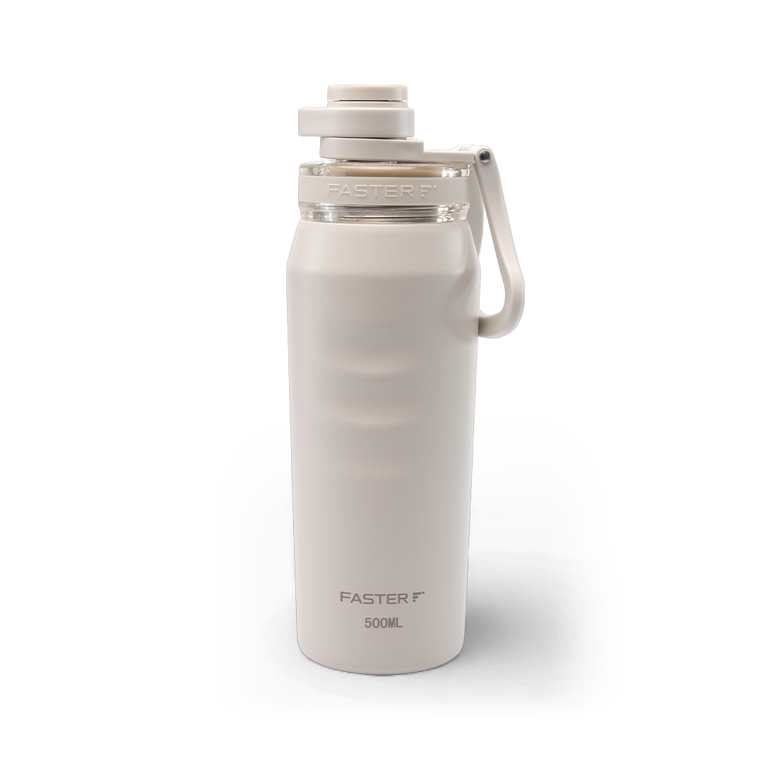 Garrafa térmica Faster Oásis 500ml na cor creme