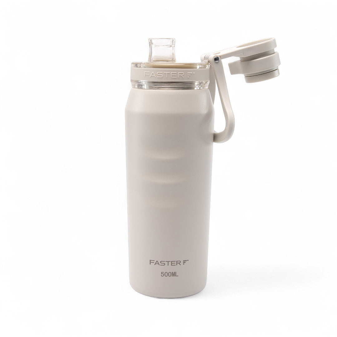 Garrafa térmica Faster Oásis 500ml na cor creme