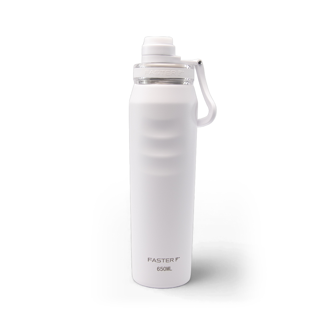 Garrafa térmica Faster Oásis 650ml na cor branca