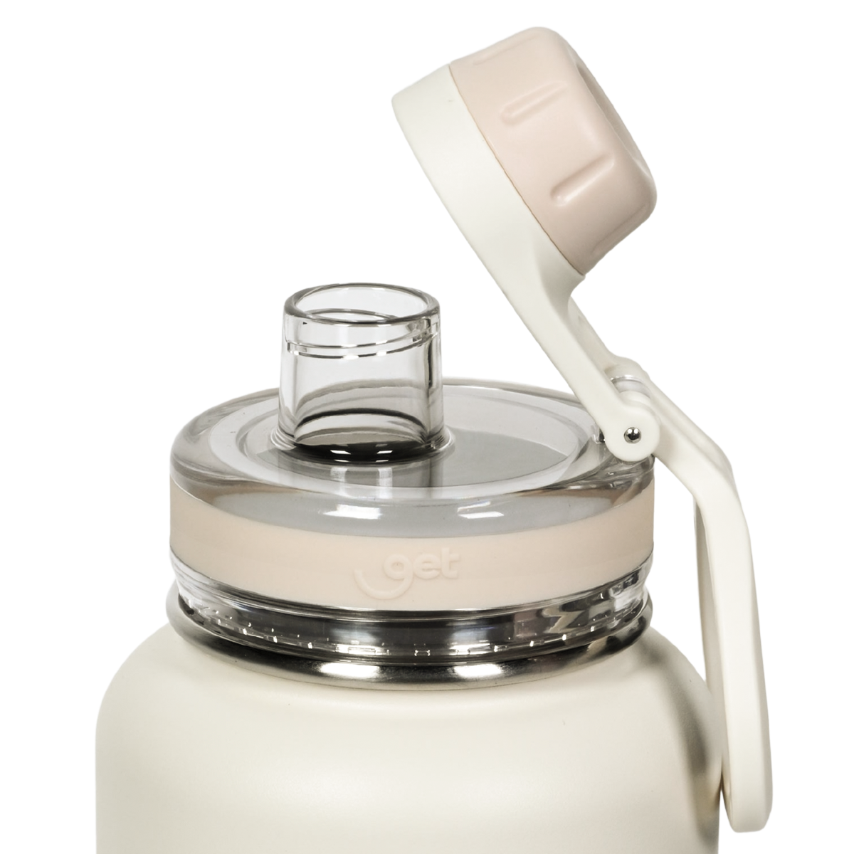 Garrafa térmica GET Trity 1000ml na cor creme