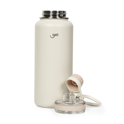 Garrafa térmica GET Trity 1000ml na cor creme