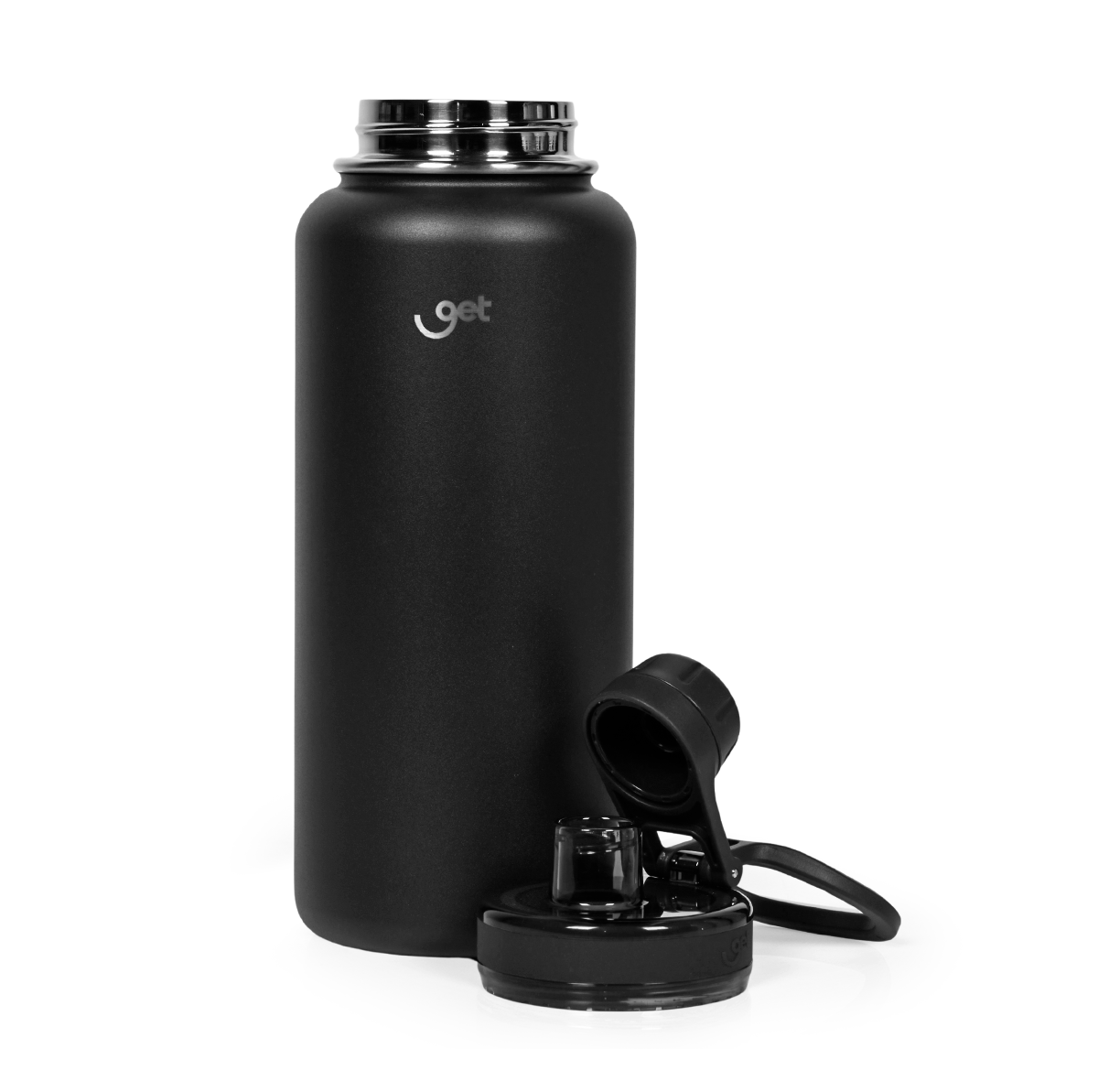 Garrafa térmica GET Trity 1000ml na cor preta