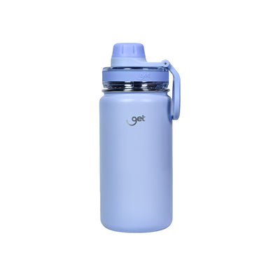 Garrafa Térmica GET Trity 350 ml Lavanda, vista frontal com tampa fechada