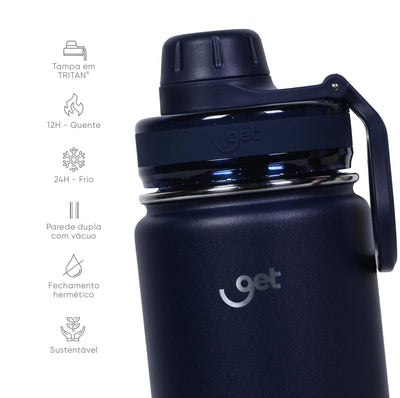 Garrafa térmica GET Trity 500ml na cor marinho