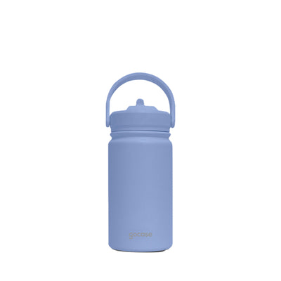 Garrafa Térmica Gocase Mini 350 ml Azul, vista frontal com tampa fechada