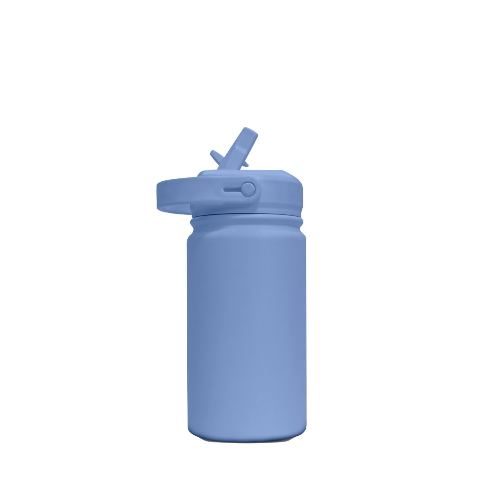 Garrafa Térmica Gocase Mini 350 ml Azul, vista frontal com tampa aberta