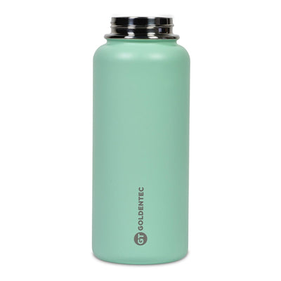Garrafa Térmica Goldentec 1000 ml Verde Menta, vista frontal com tampa aberta, foto 22 de 35