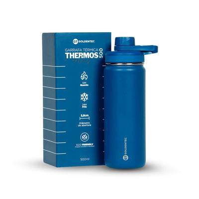 Garrafa Térmica Goldentec 500ml na cor Azul