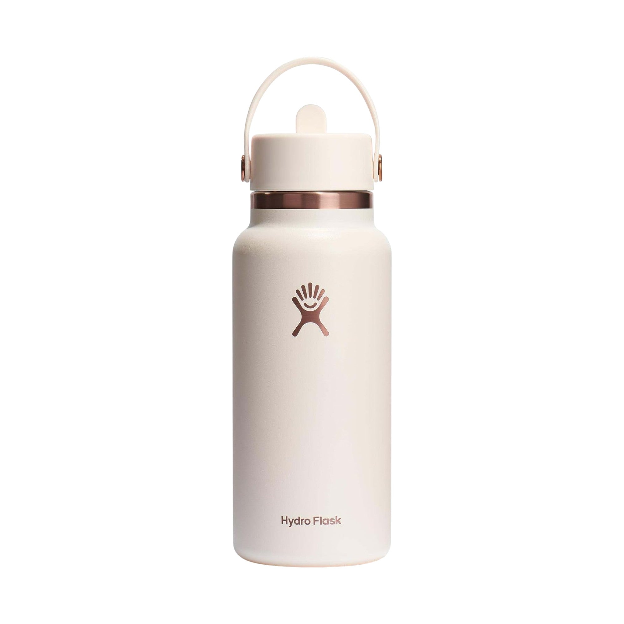 Garrafa Térmica Hydro Flask 946ml com tampa de canudo flexível em aço inoxidável com isolamento a vácuo, ideal para atividades ao ar livre.