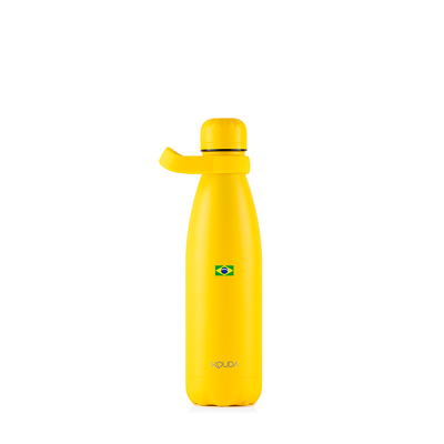 Garrafa Térmica Kouda Grey 500 ml Brasil, vista frontal com tampa fechada