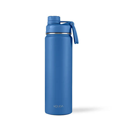 Garrafa Térmica Kouda Ladakh, 660 ml Azul, vista frontal com tampa fechada