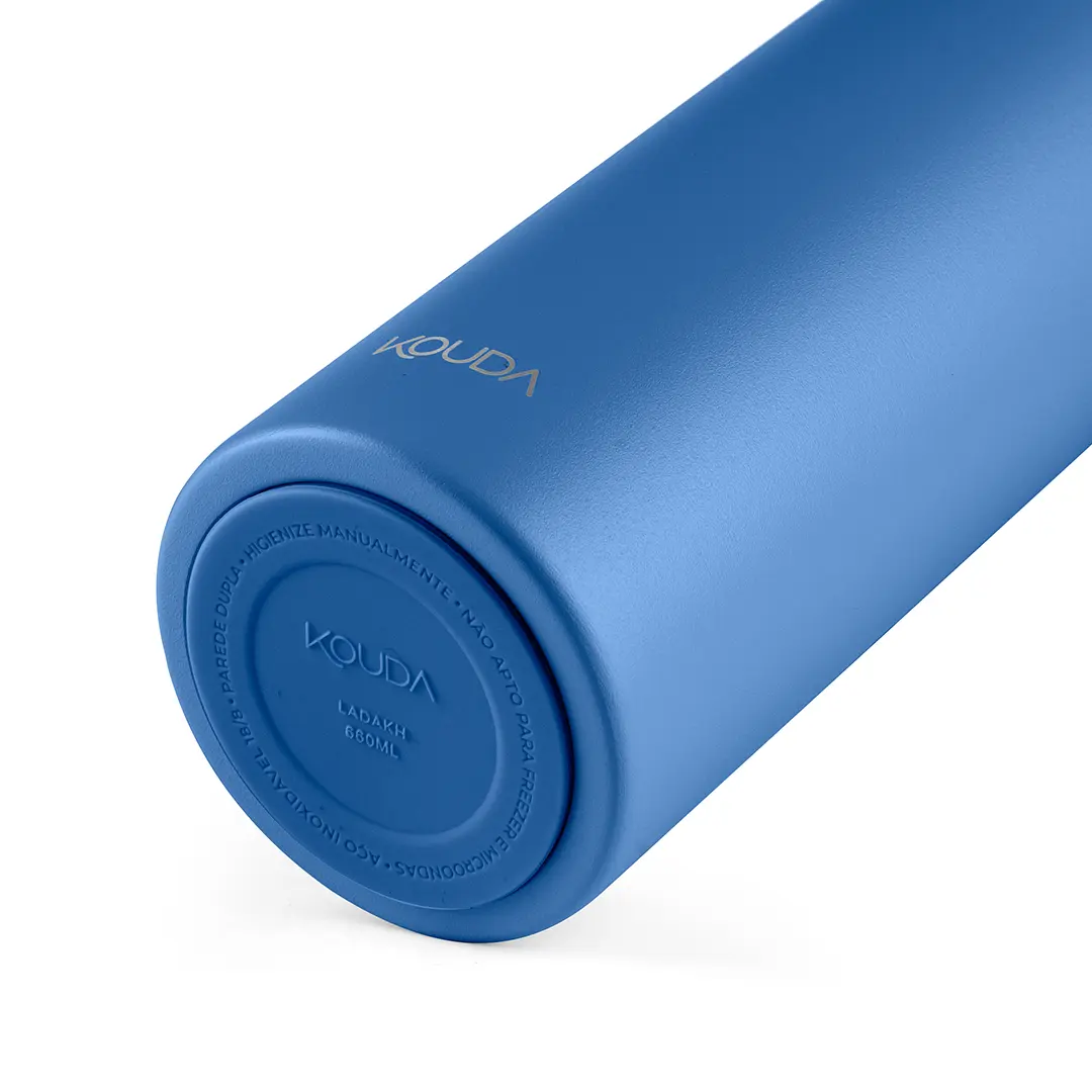 Garrafa Térmica Kouda Ladakh, 660 ml Azul, vista da base