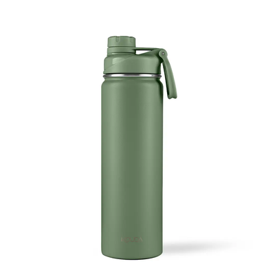 Garrafa Térmica Kouda Ladakh, 660 ml Verde, vista frontal com tampa fechada