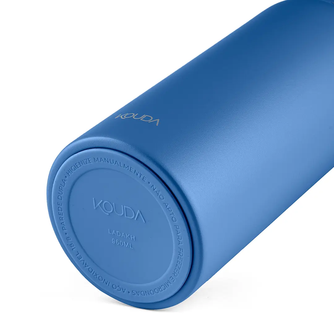 Garrafa Térmica Kouda Ladakh, 960 ml Azul, vista da base