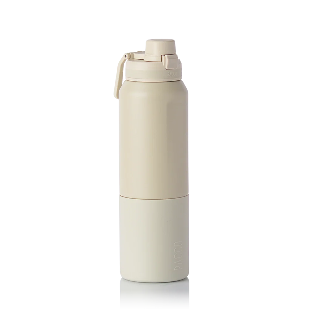 Garrafa térmica Nexa 1000ml da PACCO na cor creme