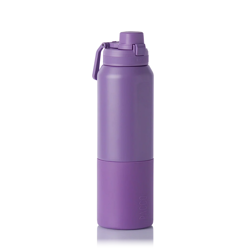 Garrafa Térmica Nexa 1000 ml PACCO Purple haze, vista frontal com tampa fechada