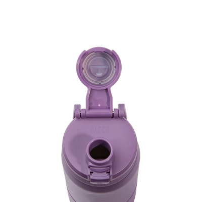 Garrafa Térmica Nexa 440 ml PACCO Purple Haze, com a tampa aberta
