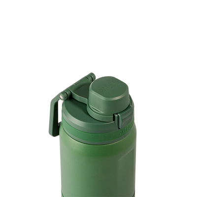 Garrafa Térmica Nexa 440 ml PACCO Verde Militar, vista frontal com tampa fechada, foto 45 de 63
