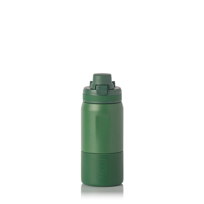 Garrafa Térmica Nexa 440 ml PACCO Verde Militar, vista frontal com tampa fechada, foto 46 de 63