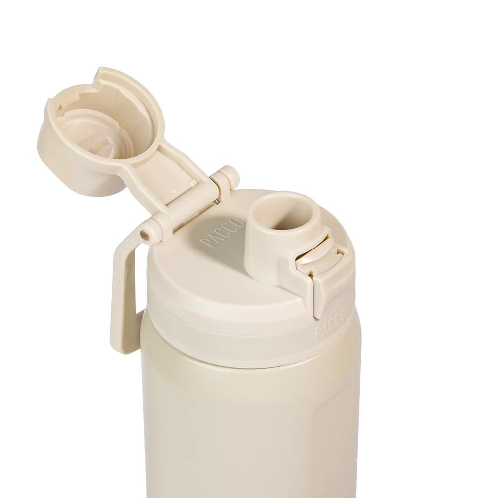 Garrafa térmica Nexa 600ml da PACCO na cor creme