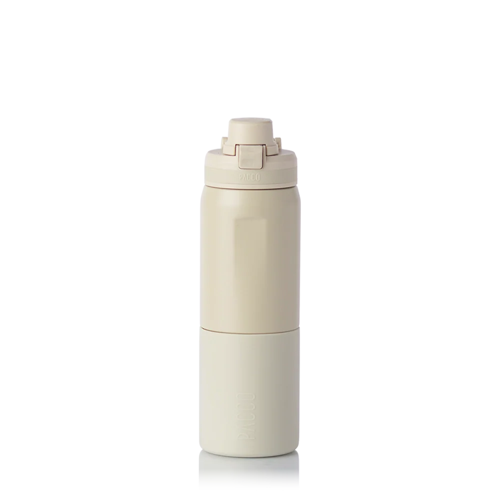Garrafa térmica Nexa 600ml da PACCO na cor creme