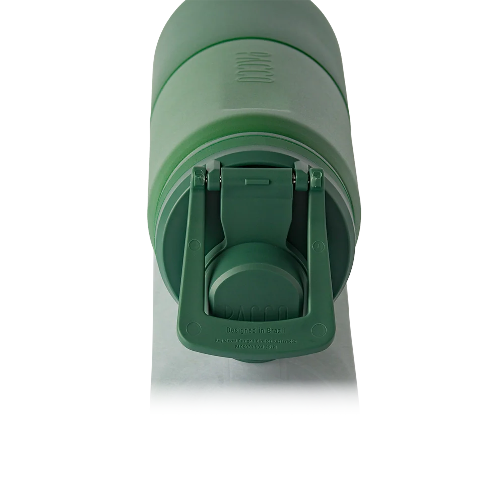 Garrafa térmica Nexa 600ml da PACCO na cor verde militar