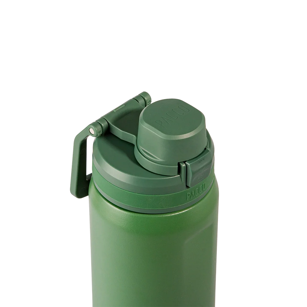 Garrafa térmica Nexa 600ml da PACCO na cor verde militar