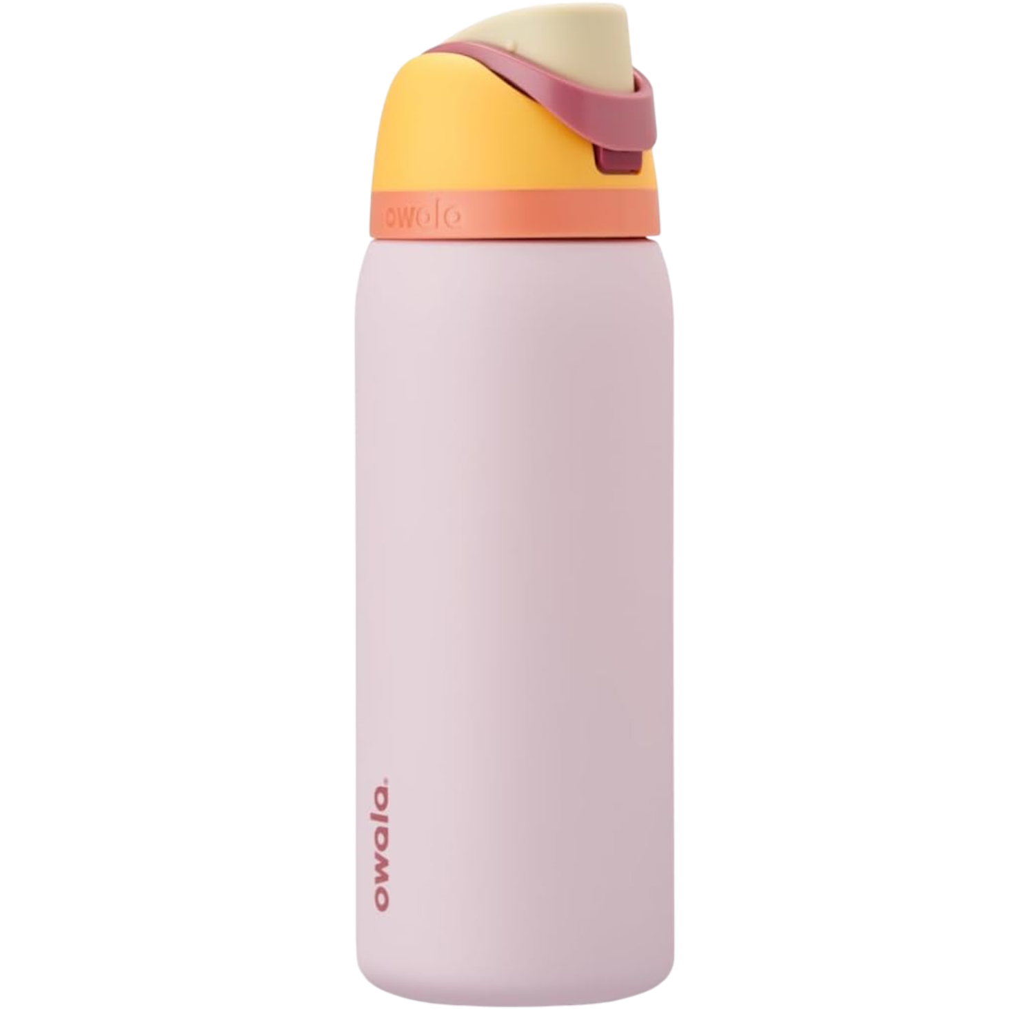 Garrafa Térmica Owala FreeSip - 946ml | 32oz rosa com tampa colorida e canudo embutido, isolamento térmico de tripla parede.