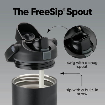 Garrafa Térmica Owala FreeSip Sway - 887ml com bocal FreeSip patenteado, canudo embutido e bico para chug, em aço inoxidável.
