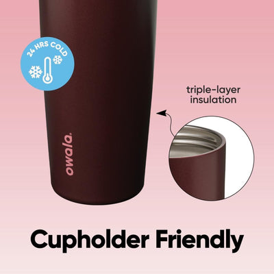 Garrafa Térmica Owala FreeSip Sway - 887ml com isolamento triplo e compatível com porta-copos, mantém bebidas frias por 24 horas.