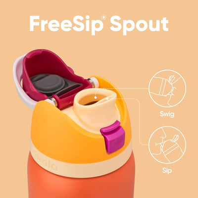 Garrafa Térmica Owala FreeSip - 710ml | 24oz com design de bico FreeSip® mostrando modos de beber Swig e Sip