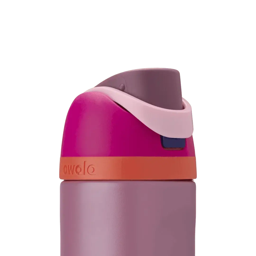 Garrafa térmica Owala FreeSip rosa-lilás 710ml inteligente e prática