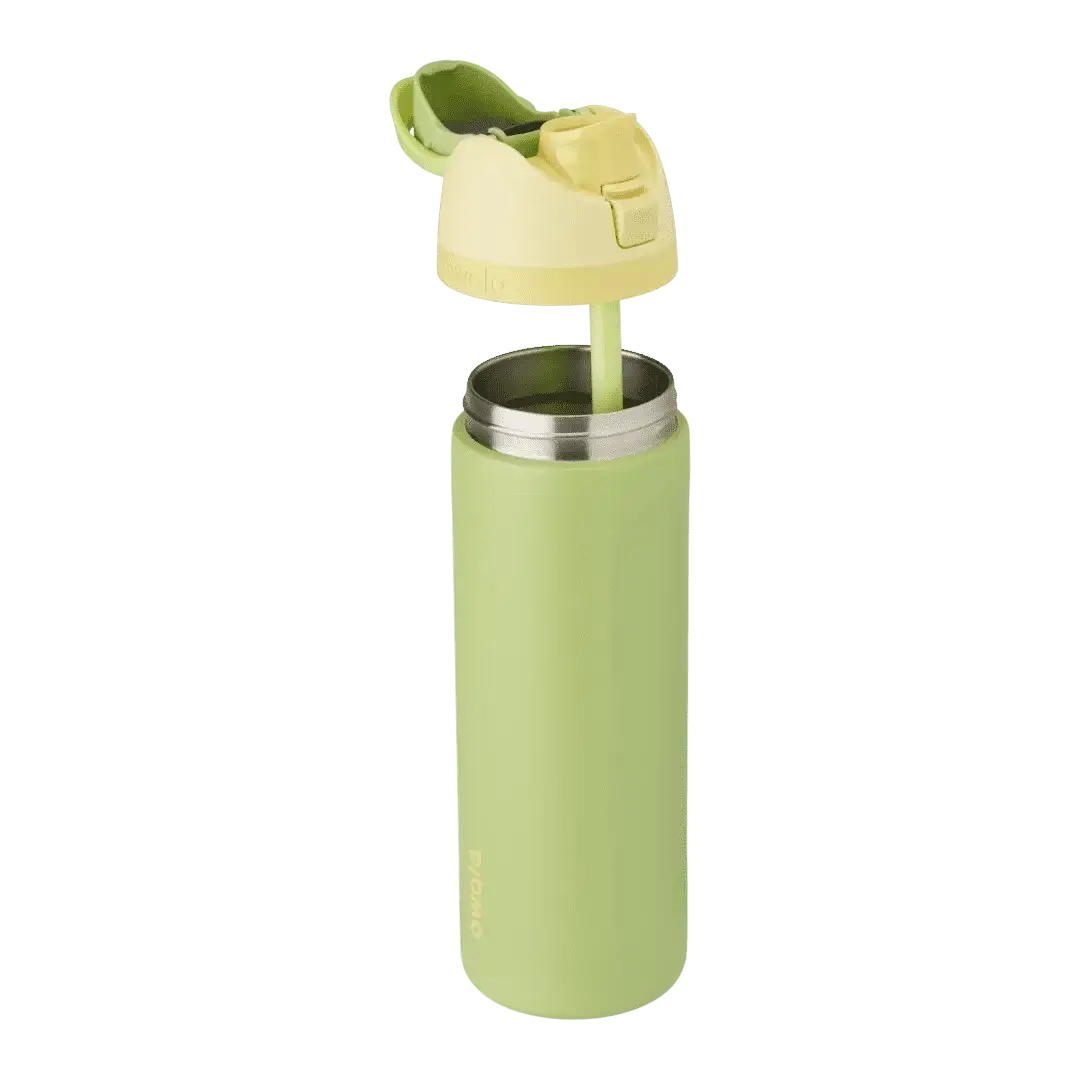 Garrafa Térmica Owala FreeSip - 710ml | 24oz com design inteligente, tampa aberta e bico FreeSip® em verde, ideal para duas formas de beber.