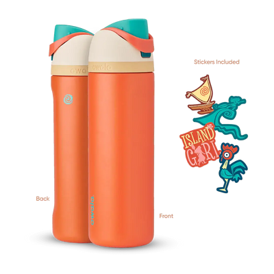 Garrafa Térmica Owala FreeSip - 710ml | 24oz, design laranja vibrante com bico FreeSip patenteado, duas formas de beber.