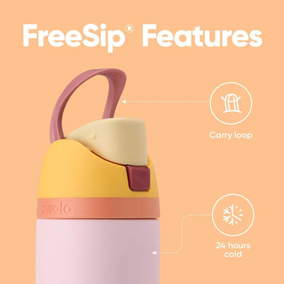 Garrafa Térmica Owala FreeSip - 710ml | 24oz com alça de transporte e capacidade de manter a bebida fria por 24 horas.