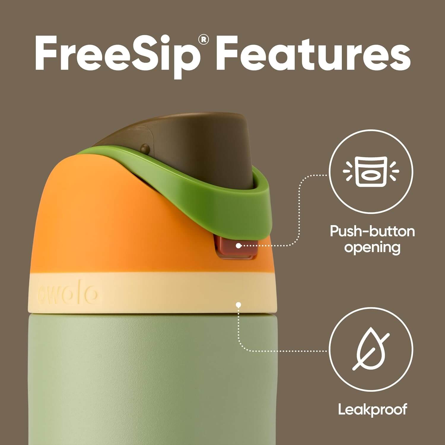 Garrafa Térmica Owala FreeSip - 710ml | 24oz com tampa de abertura por botão e design à prova de vazamento.