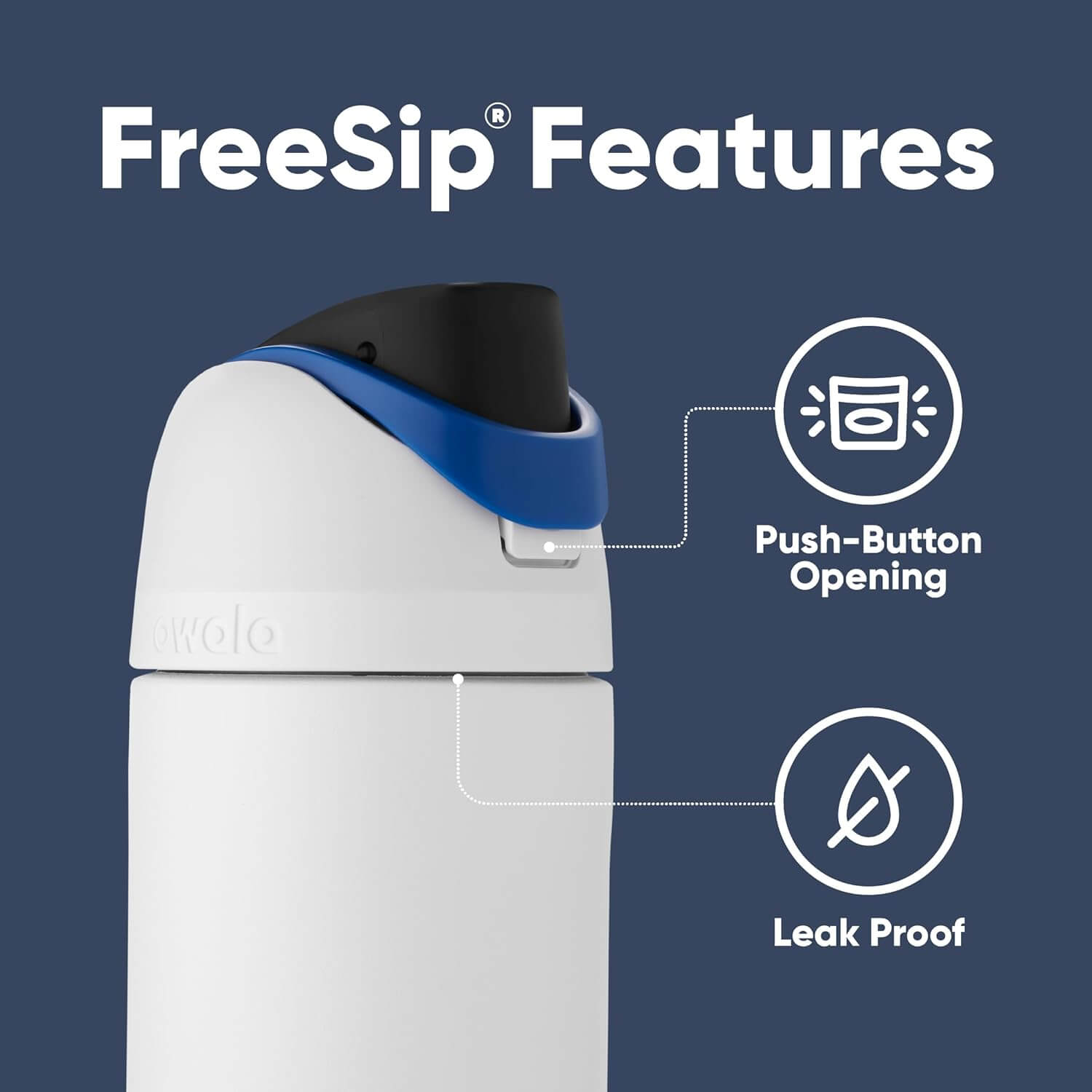 Garrafa Térmica Owala FreeSip - 710ml | 24oz com tampa de abertura rápida e design à prova de vazamentos.