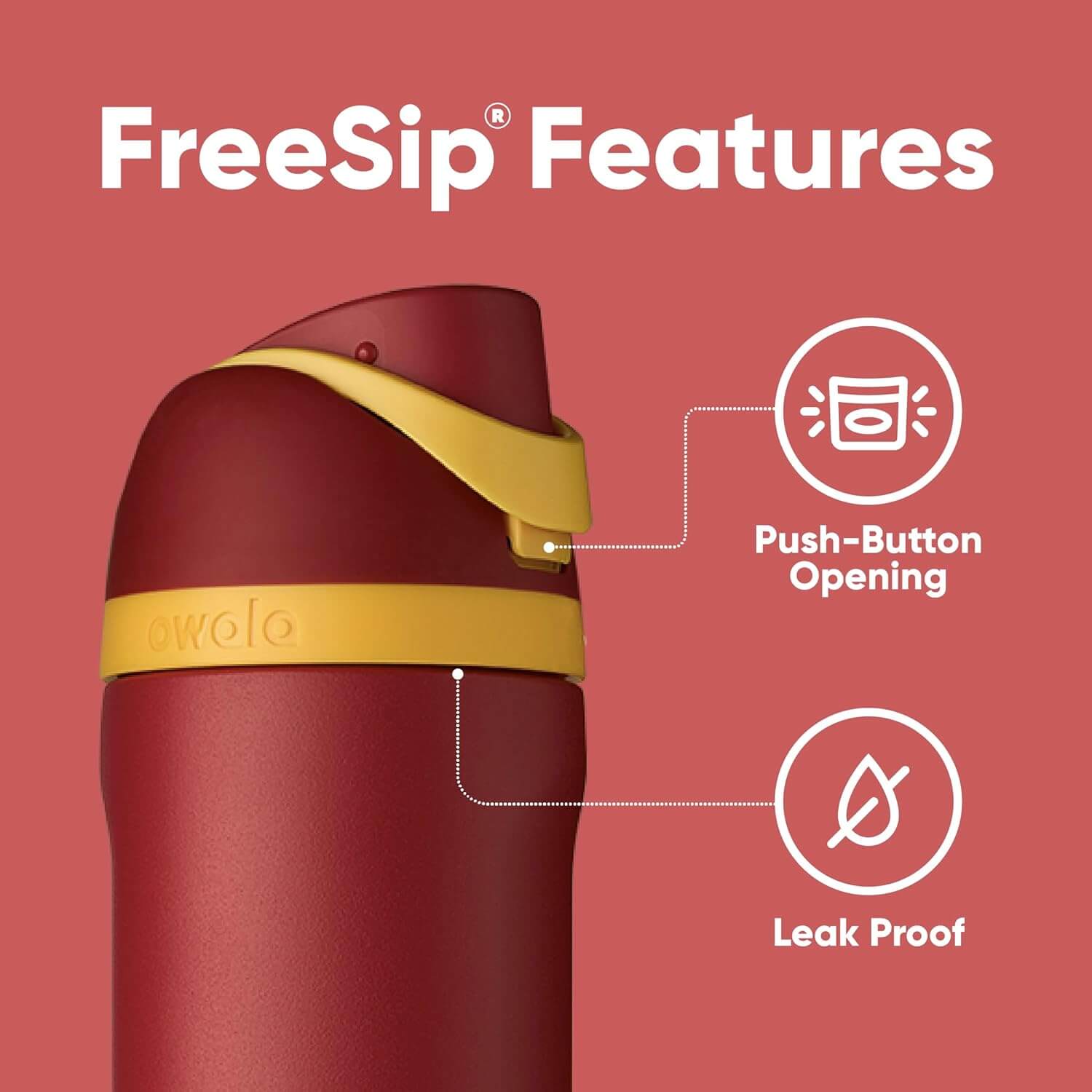 Garrafa Térmica Owala FreeSip - 710ml | 24oz com tampa de abertura rápida e design à prova de vazamentos.