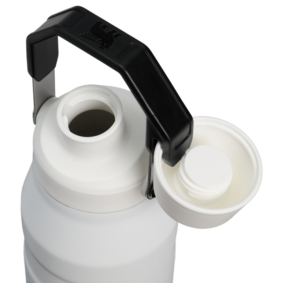 Garrafa Térmica Stanley Aerolight™ Fast Flow 1,1 L Chalk, com a tampa aberta