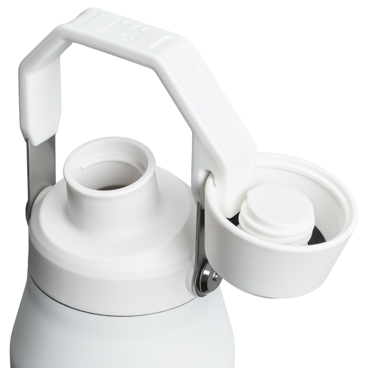 Garrafa Térmica Stanley Aerolight™ Fast Flow 1,1 L Frost, com a tampa aberta