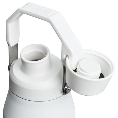 Garrafa Térmica Stanley Aerolight™ Fast Flow 1,1 L Frost, com a tampa aberta
