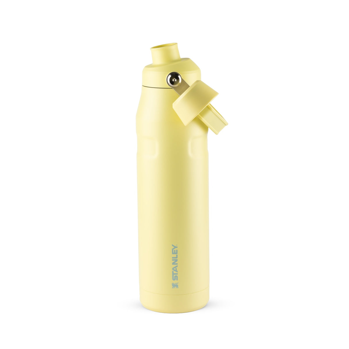 Garrafa Térmica Stanley Aerolight™ Fast Flow 1,1 L Pomelo, com a tampa aberta