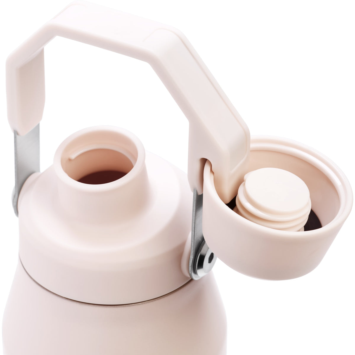 Garrafa Térmica Stanley Aerolight™ Fast Flow 1,1 L Rose Quartz, com a tampa aberta