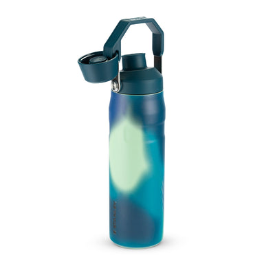 Garrafa Térmica Stanley Aerolight™ Fast Flow 710 ml Coastal Teal Motion, com a tampa aberta, foto 114 de 141